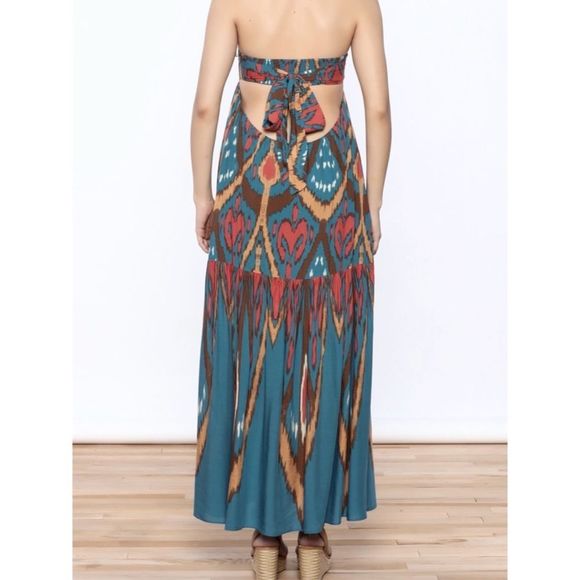 Free People Strapless Mojave Boho Maxi Dress Size M - Picture 13 of 14